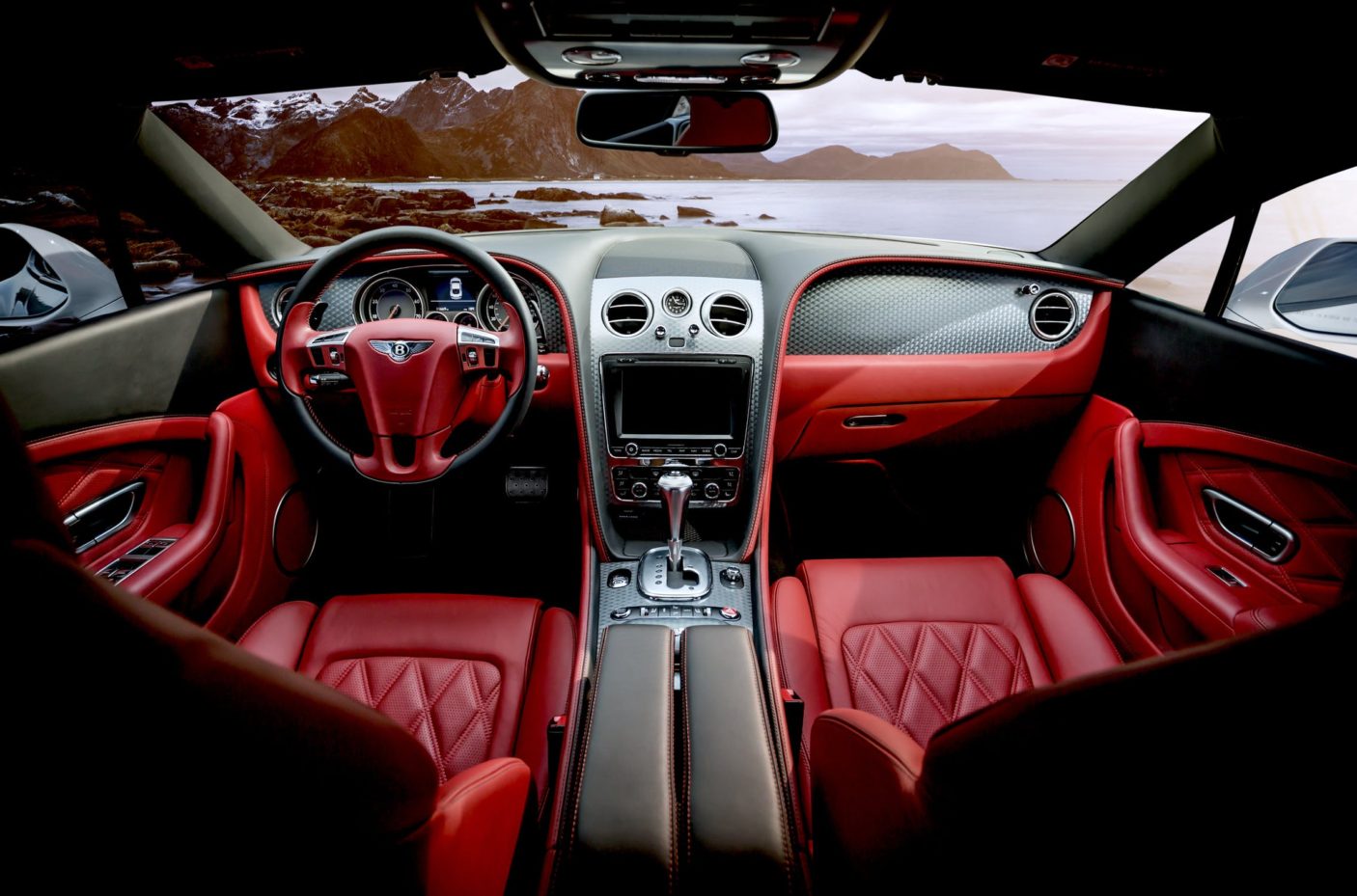 red leather car interior