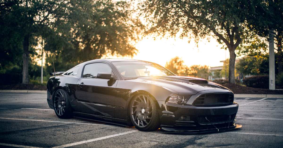 black mustang with tint